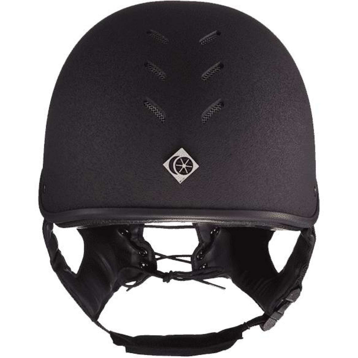 Charles Owen Casco de Seguridad MS1 Cráneo de jockey profesional Negro