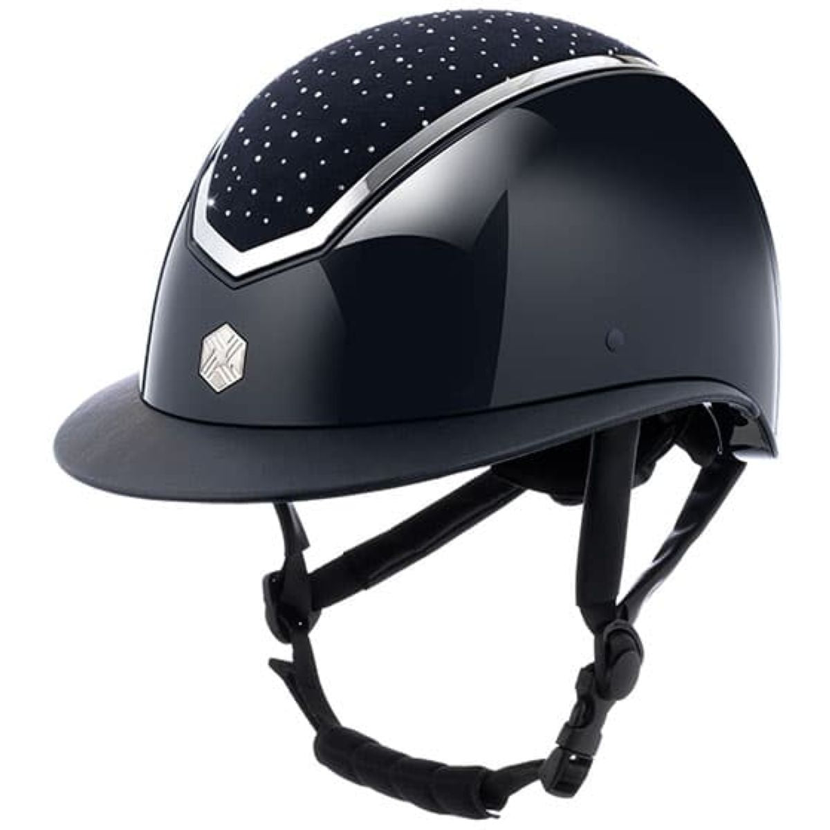 Charles Owen Gorra Kylo Crystal Wide Peak Navy Gloss/Silver