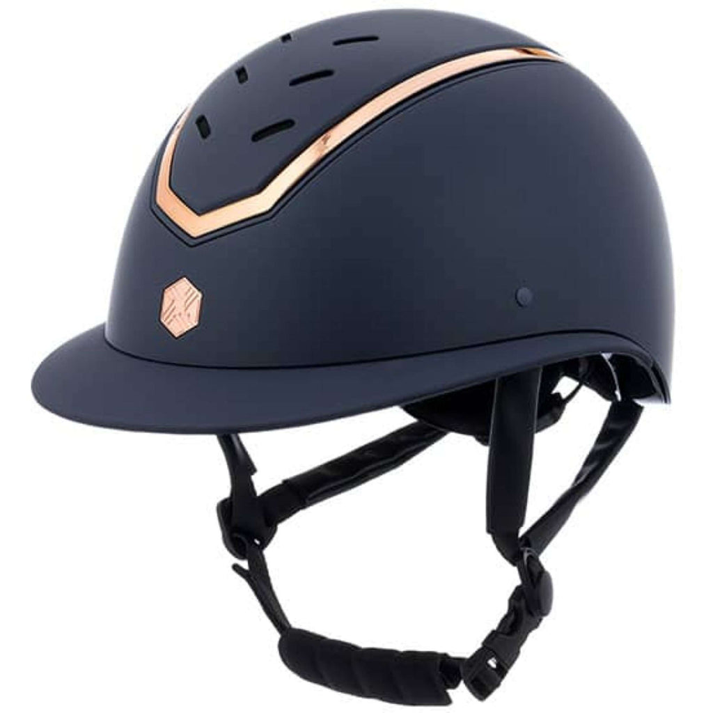 Charles Owen Casco Kylo Wide Peak Navy Matte/Rose Gold