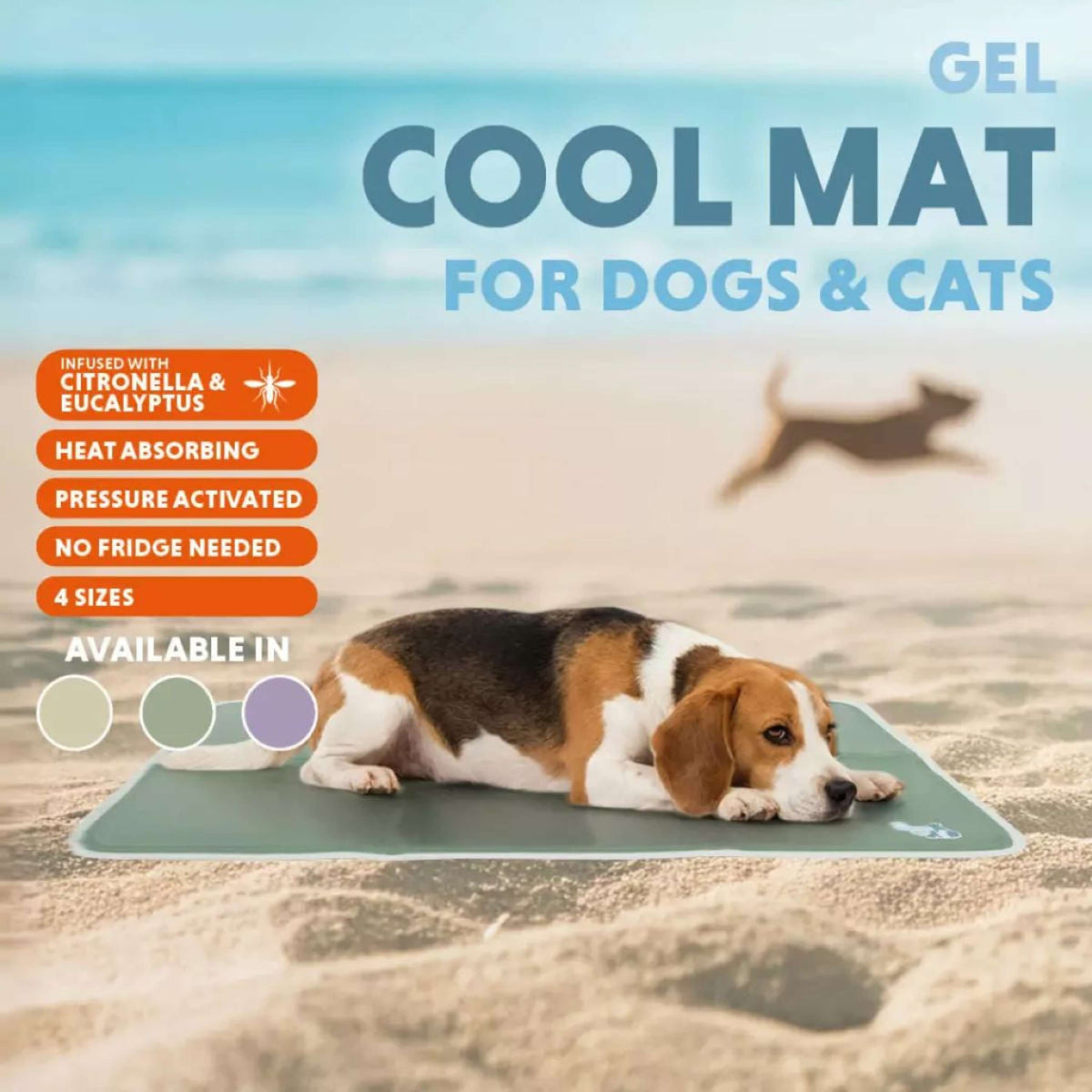 CoolPets Alfombrilla Refrigerante Gel Verde oliva