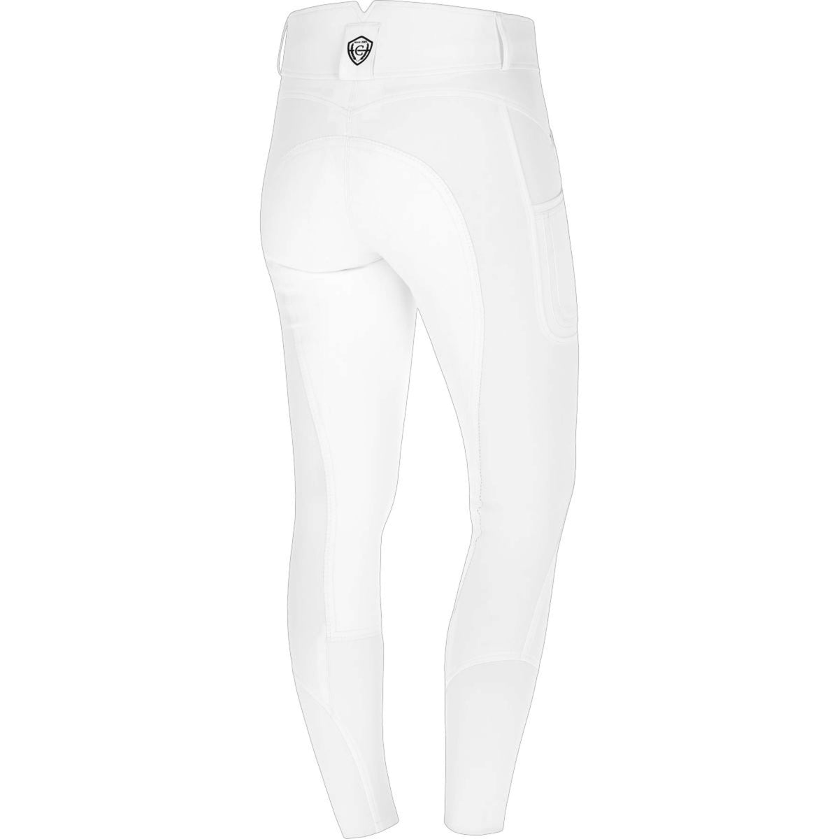 Covalliero Pantalón de Equitación Premium Leather Full Grip SS25 Blanco