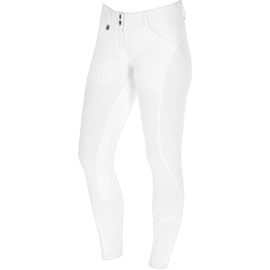 Covalliero Pantalón de Equitación Premium Leather Full Grip SS25 Blanco