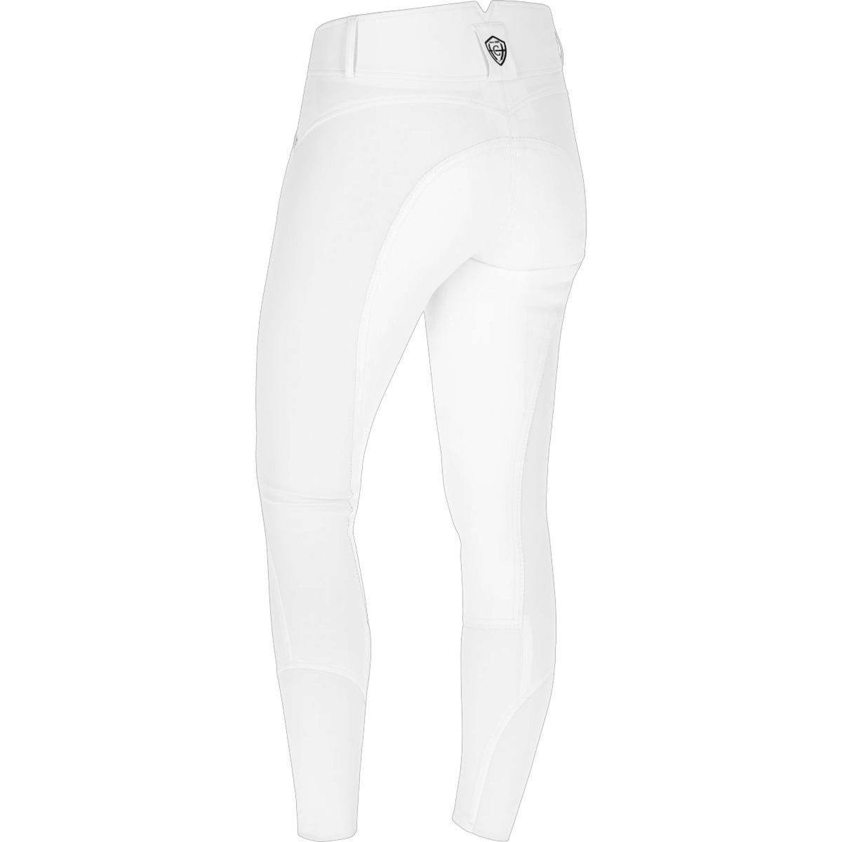 Covalliero Pantalón de Equitación Premium Leather Full Grip SS25 Blanco