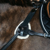 Dyon Protectores de Arneses de Pecho 5 points New English Piel Sintética de Oveja Negro