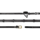 Dyon Riendas Rubber 1/2 con Topes de Cuero Negro