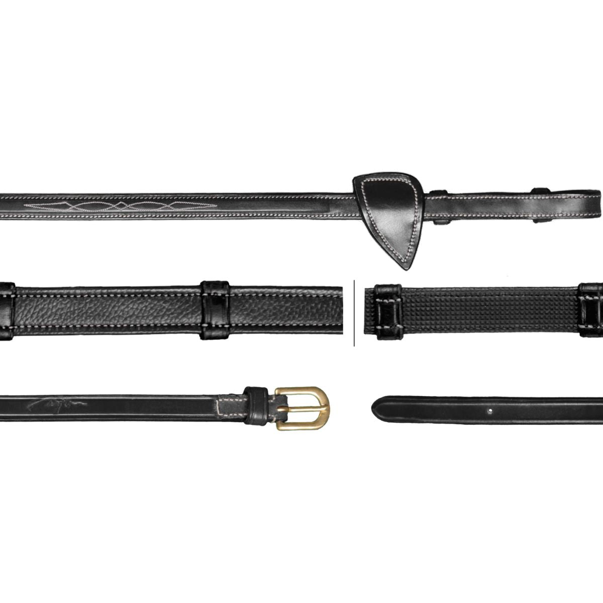 Dyon Riendas Hunter 5/8 con Topes de Cuero Negro