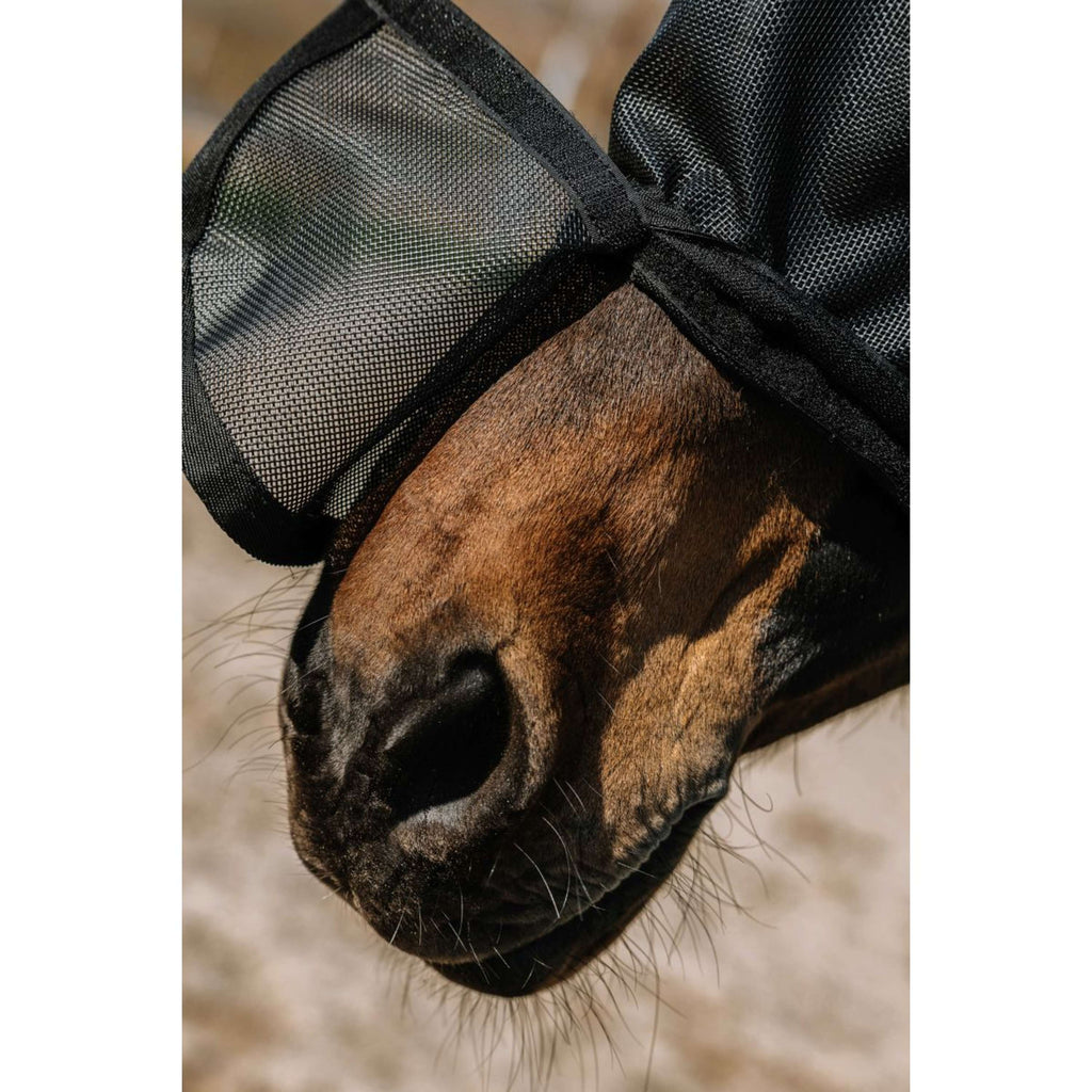 EQUITHÈME Máscara para Moscas Protec con Protección UV Negro