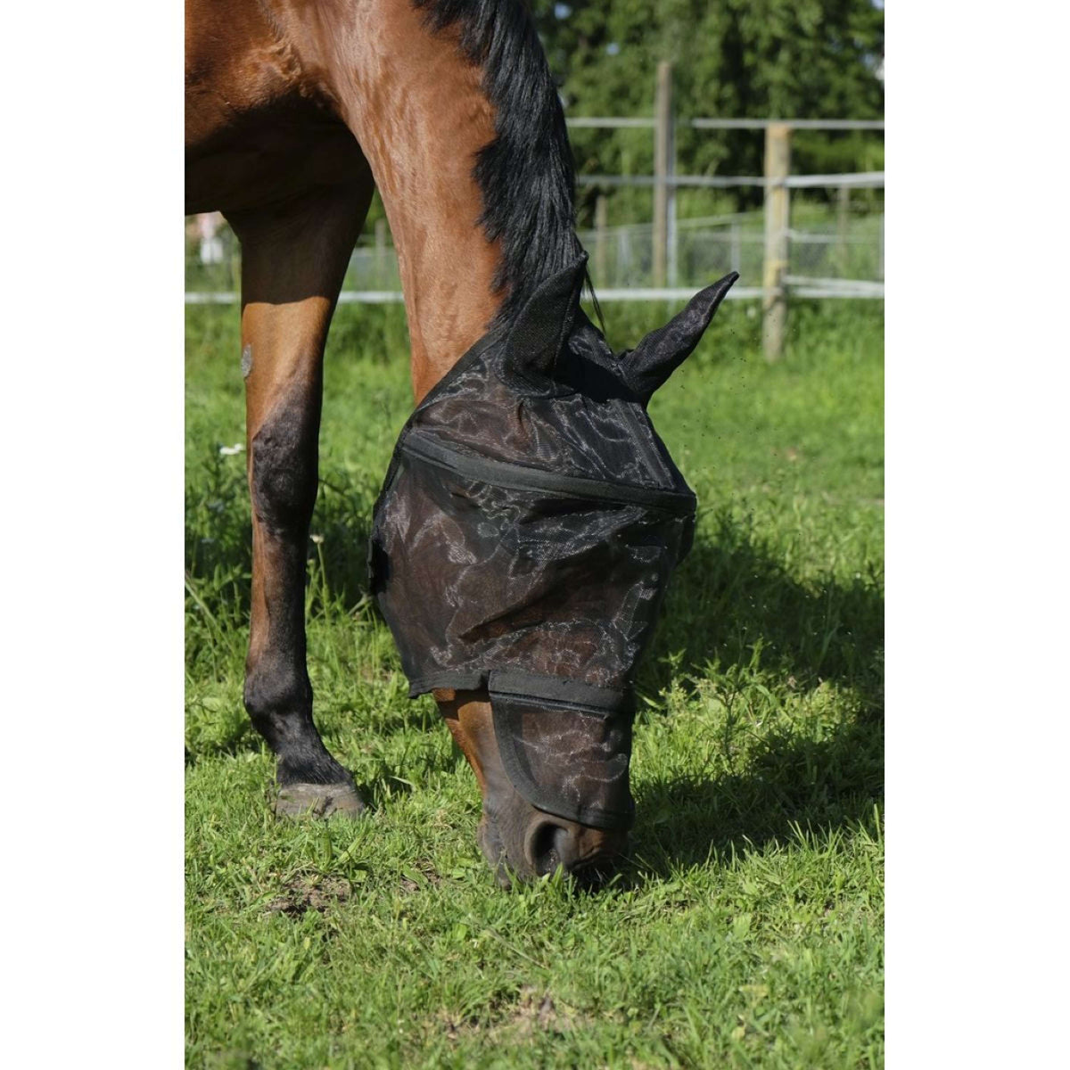 EQUITHÈME Máscara para Moscas Anti-UV Protec Negro