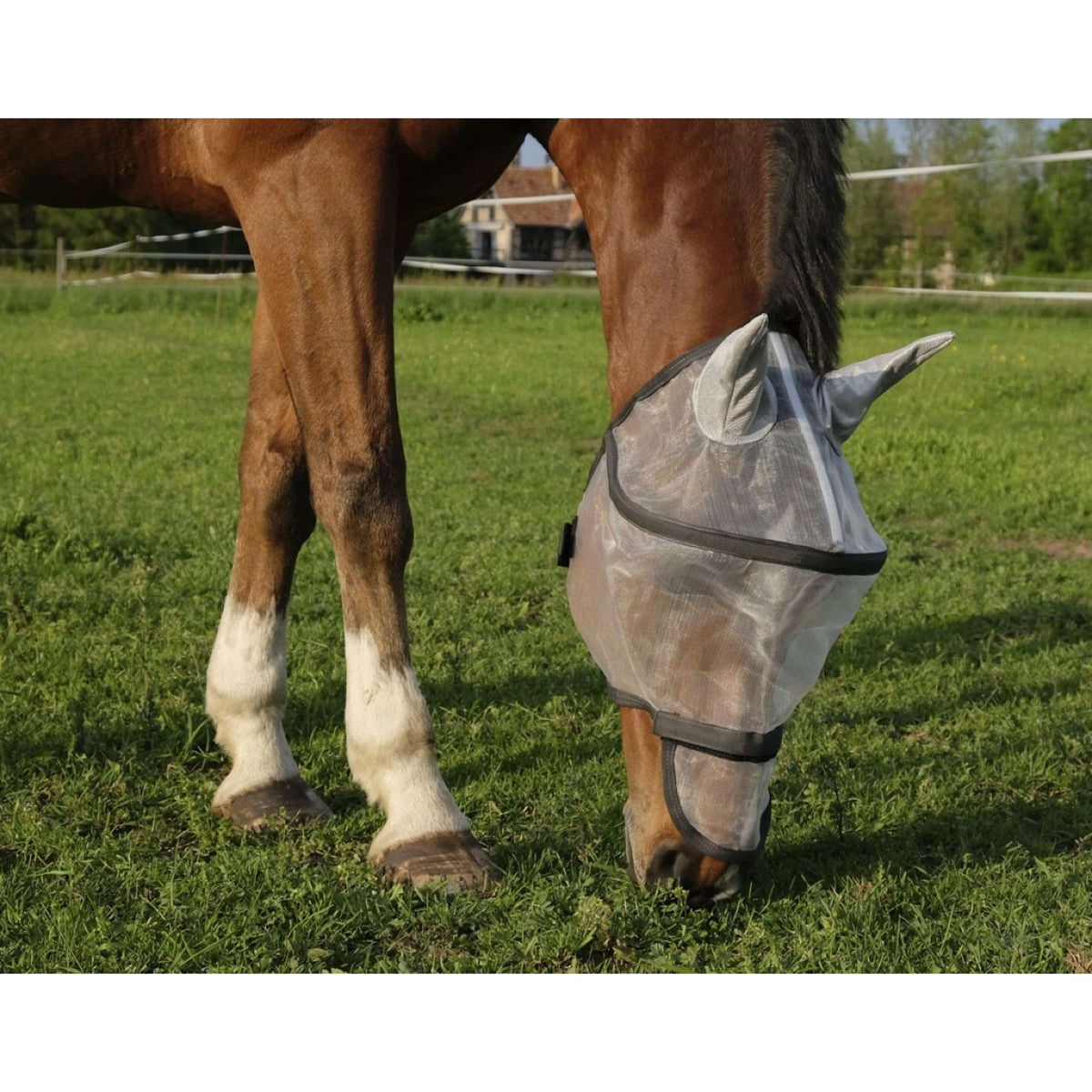 EQUITHÈME Máscara para Moscas Anti-UV Protec Plata