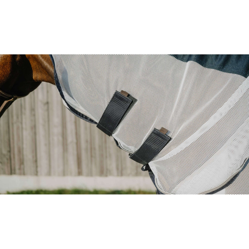 EQUITHÈME Manta Antimoscas Flycool Combo con cuello Marino/Blanco