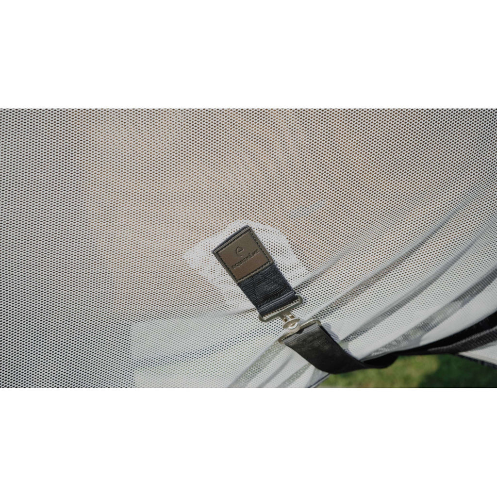 EQUITHÈME Manta Antimoscas Flycool Combo con cuello Marino/Blanco
