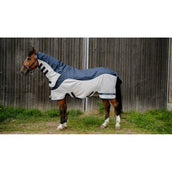 EQUITHÈME Manta Antimoscas TYREX Combofly 600D con cuello Navy Blue/Grey