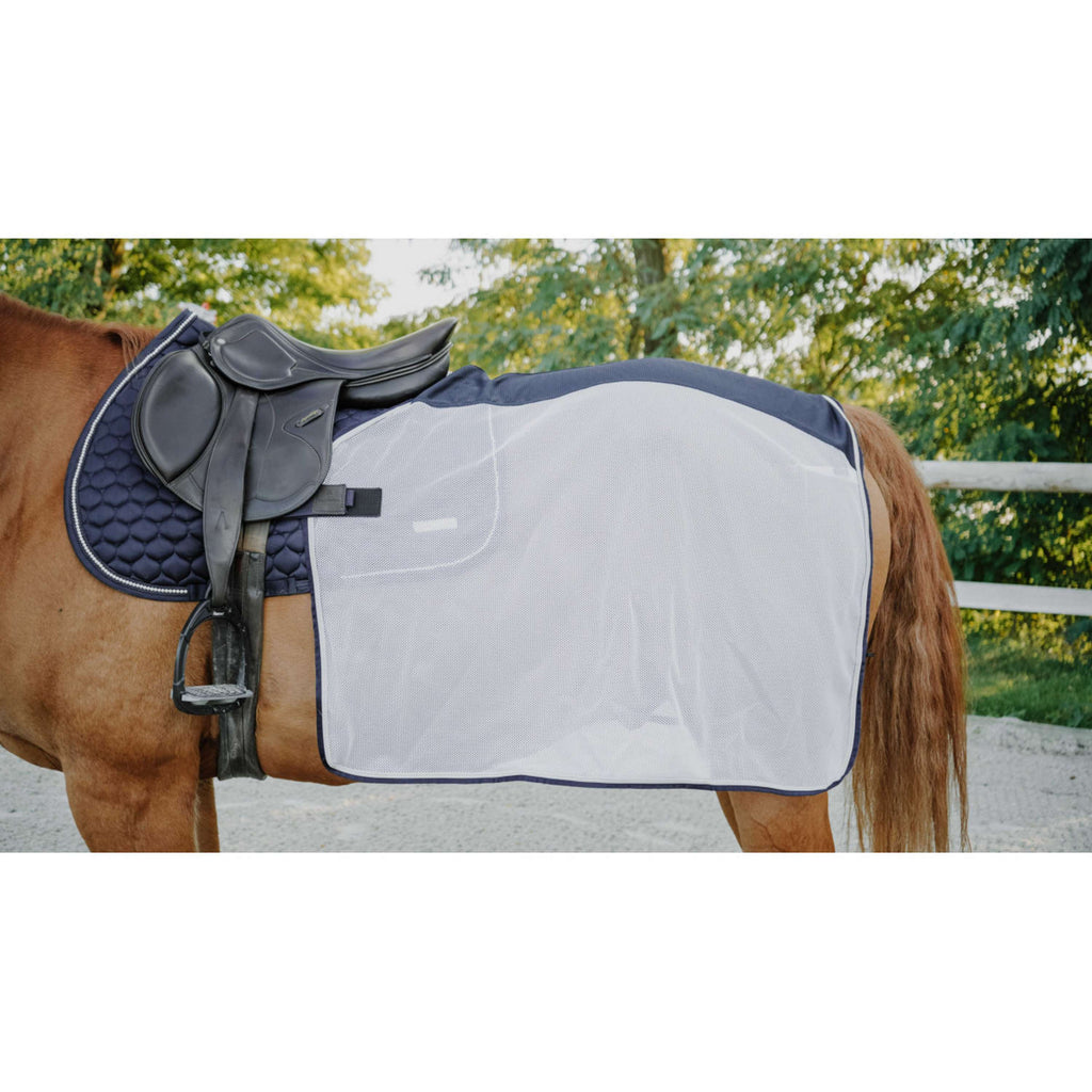 EQUITHÈME Manta de ejercicio Flycool square Marino/Blanco