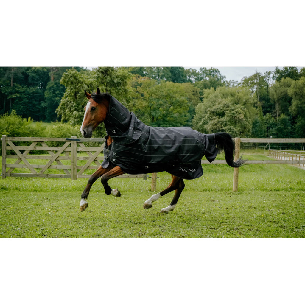 EQUITHÈME Manta Impermeable TYREX Lumin 600D 0g Negro