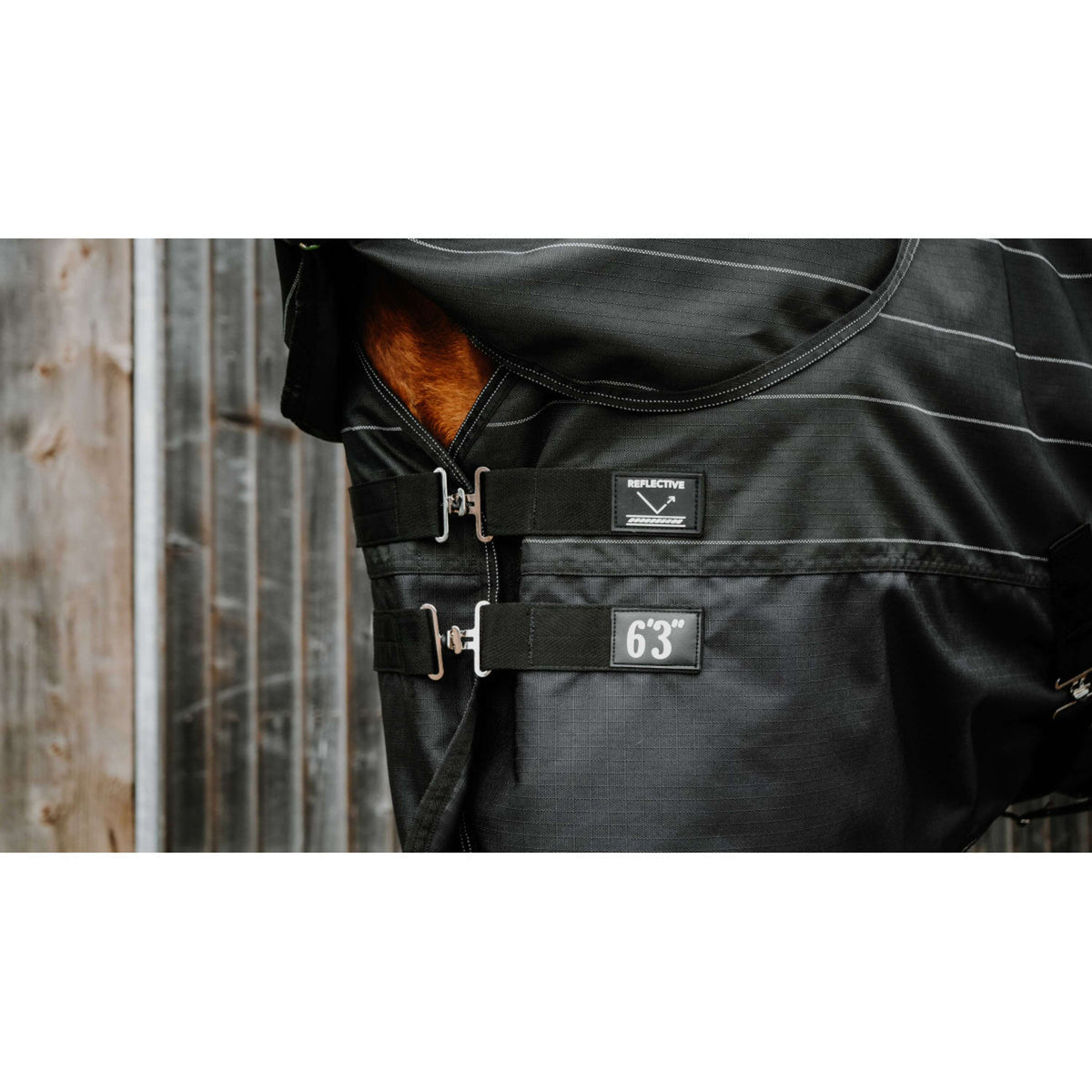 EQUITHÈME Manta Impermeable TYREX Lumin 600D 0g Negro