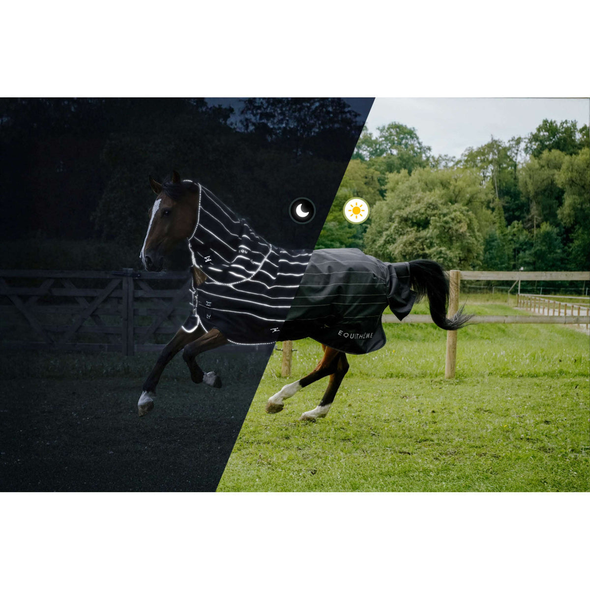 EQUITHÈME Manta Impermeable TYREX Lumin 600D 0g Negro