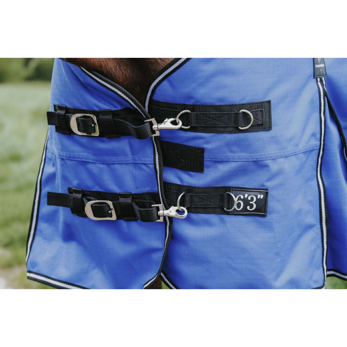 EQUITHÈME Alfombra de Exterior 1200D 300g Aisance Combo Royal Blue