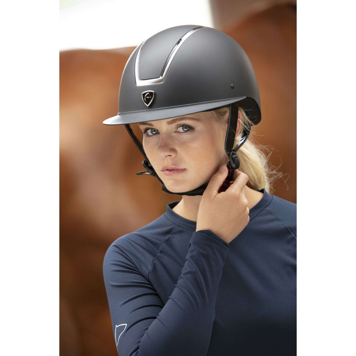 EQUITHÈME Casco Glint Mat Negro/Plata