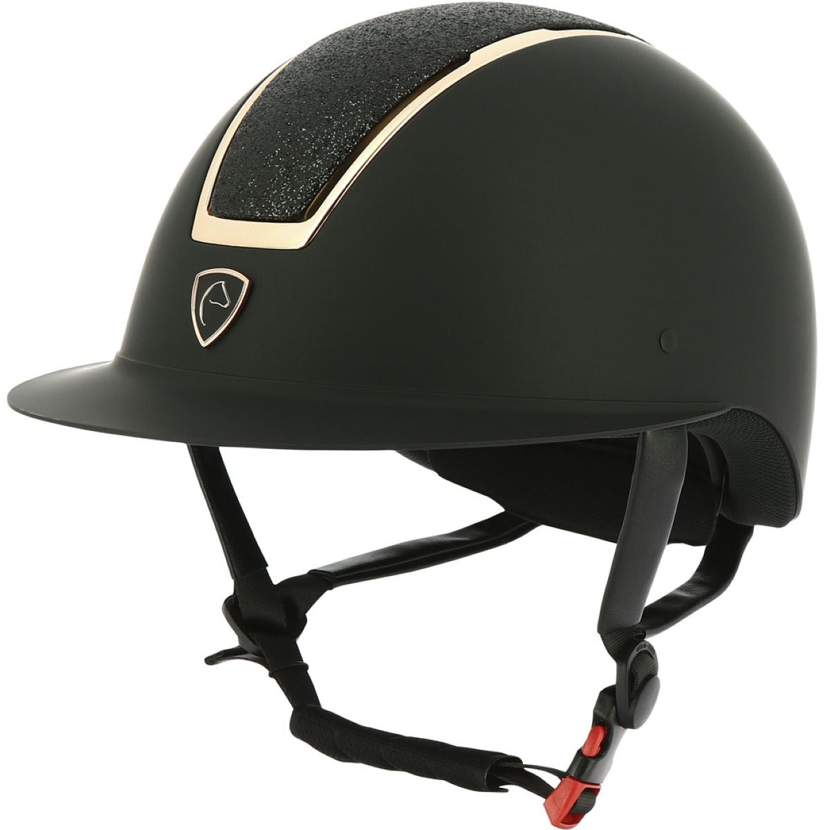 EQUITHÈME Gorra Glint Mat Negro/Oro Rosa