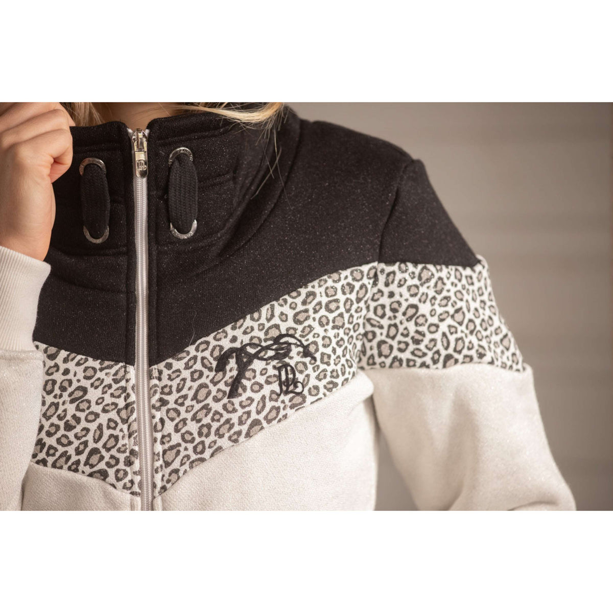 Pénélope Sudadera con capucha y cremallera Leonative Gris