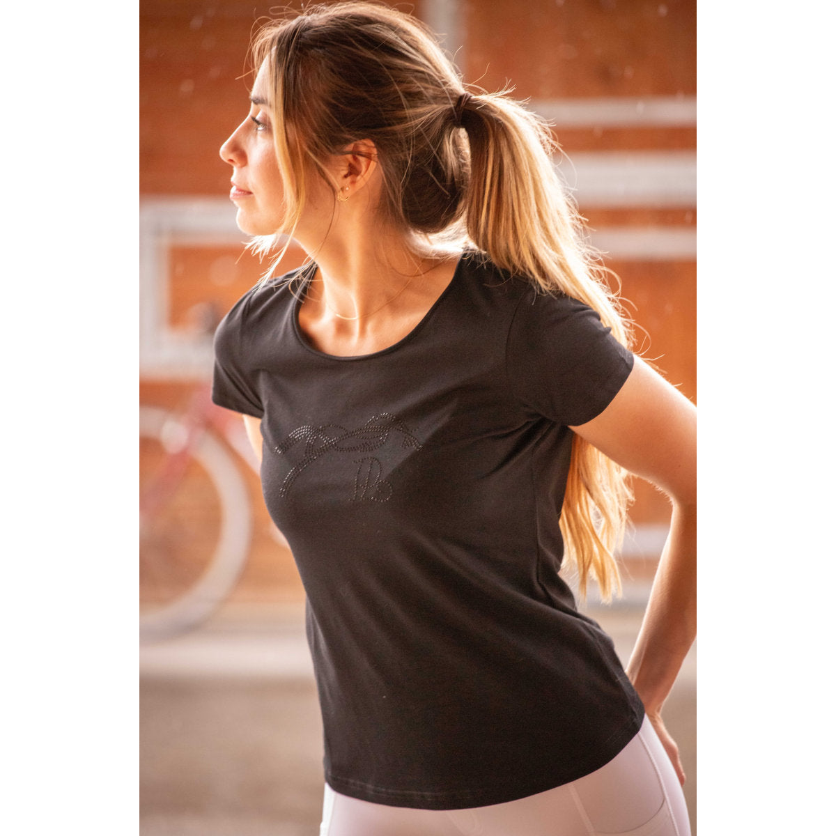 Pénélope T-Shirt Iconic Strass Negro