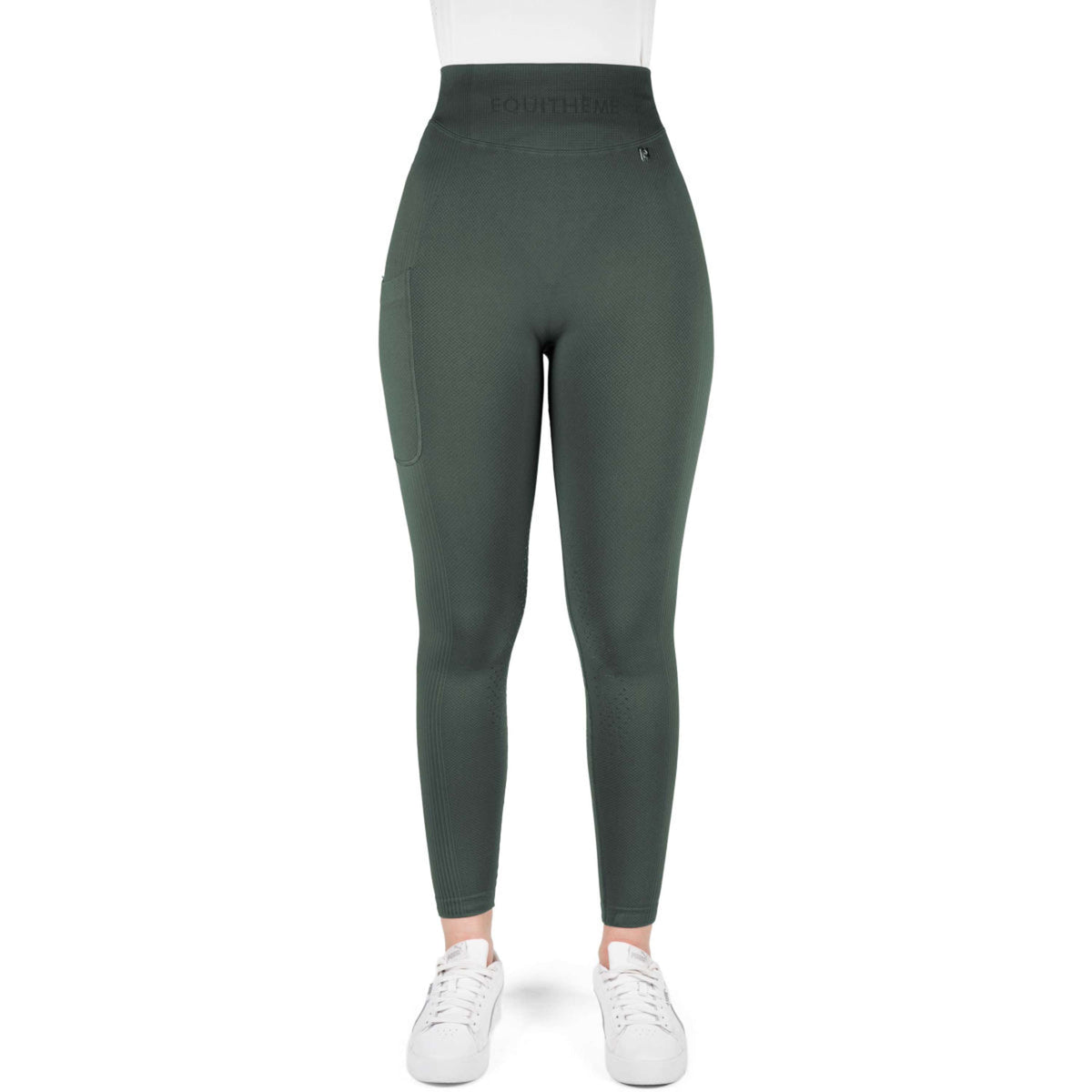 EQUITHÈME Legging de Equitación Acacia Full Grip Khaki