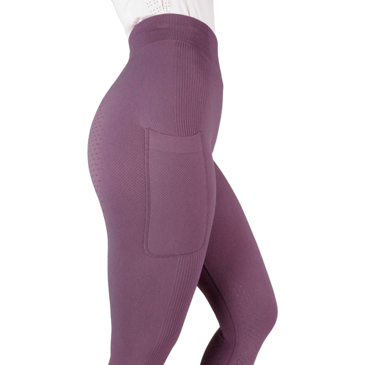 EQUITHÈME Legging de Equitación Acacia Full Grip Lila
