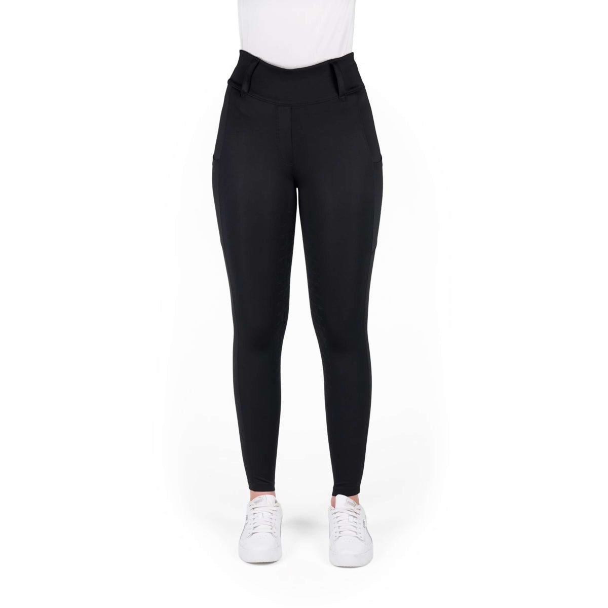 EQUITHÈME Legging de Equitación Alize Full Grip Negro