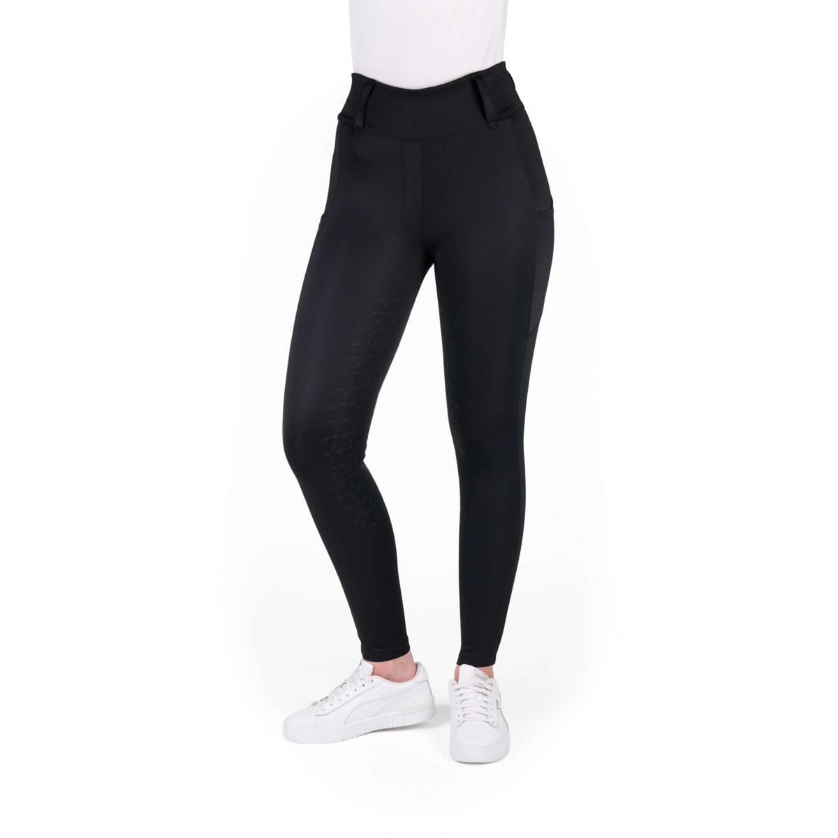 EQUITHÈME Legging de Equitación Alize Full Grip Negro