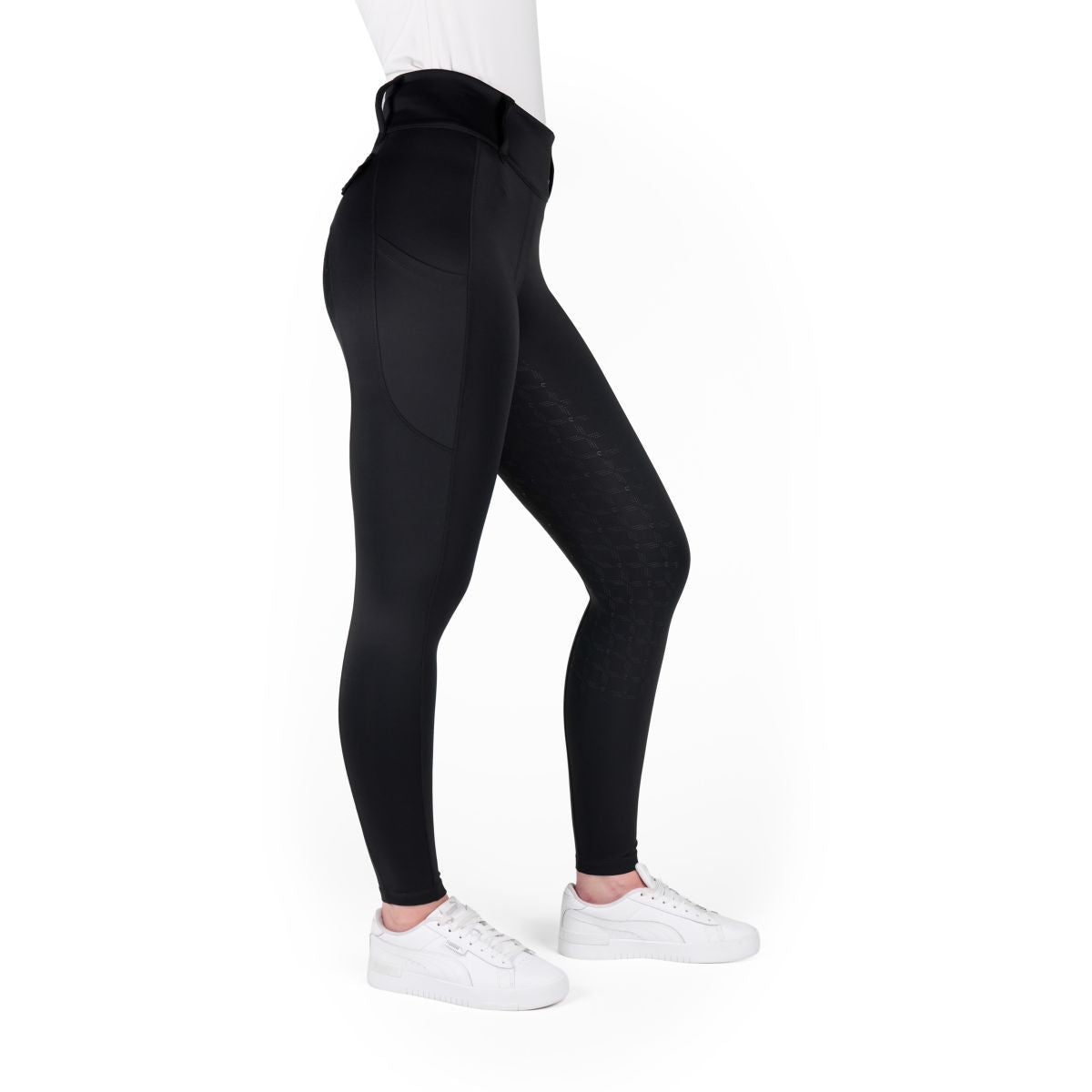 EQUITHÈME Legging de Equitación Alize Full Grip Negro