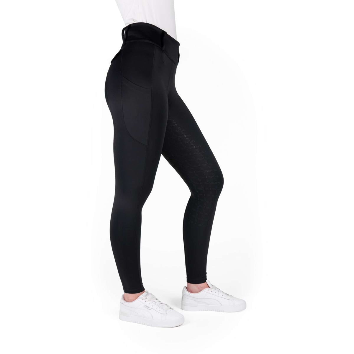 EQUITHÈME Legging de Equitación Alize Full Grip Negro