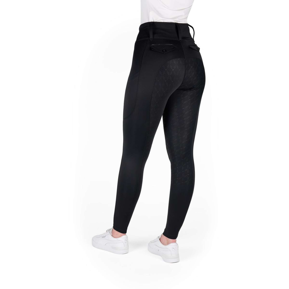 EQUITHÈME Legging de Equitación Alize Full Grip Negro