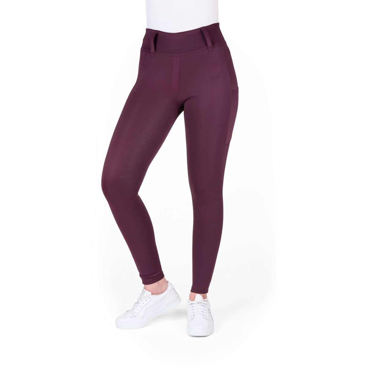 EQUITHÈME Legging de Equitación Alize Full Grip Morado