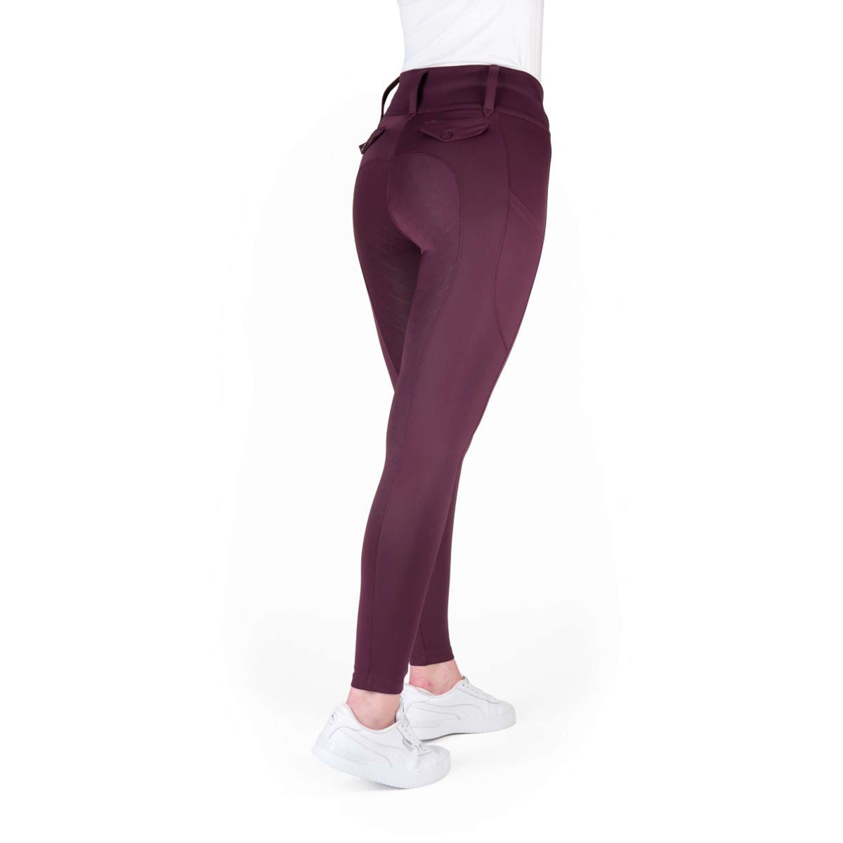 EQUITHÈME Legging de Equitación Alize Full Grip Morado