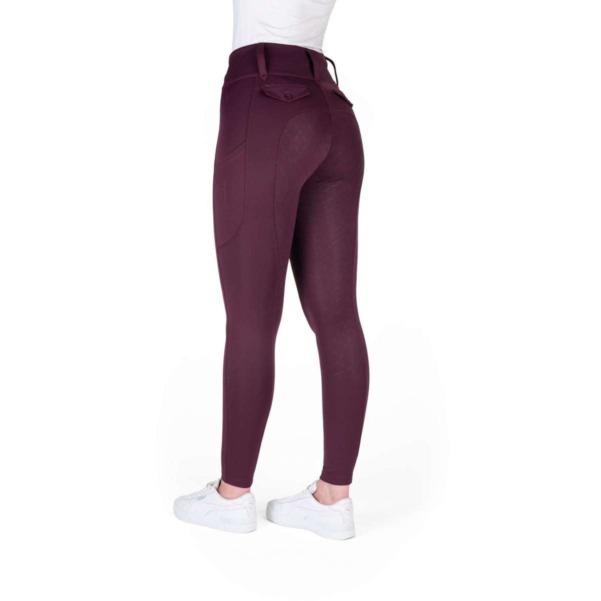 EQUITHÈME Legging de Equitación Alize Full Grip Morado