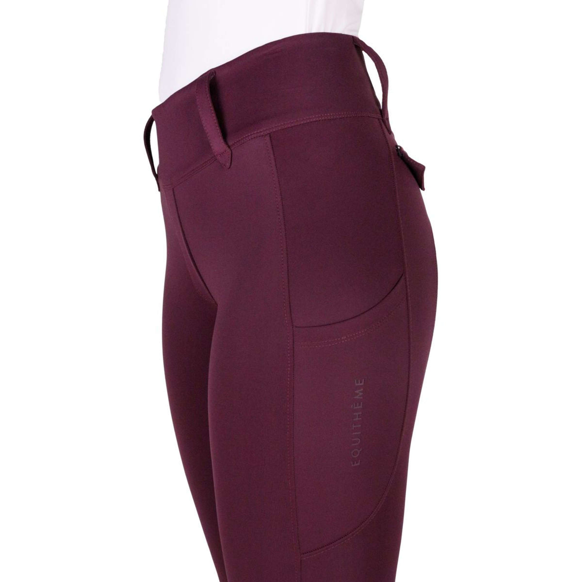 EQUITHÈME Legging de Equitación Alize Full Grip Morado