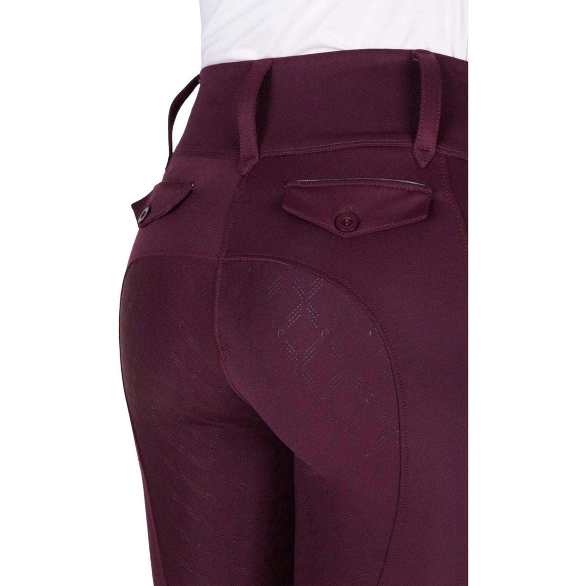 EQUITHÈME Legging de Equitación Alize Full Grip Morado