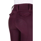 EQUITHÈME Legging de Equitación Alize Full Grip Morado
