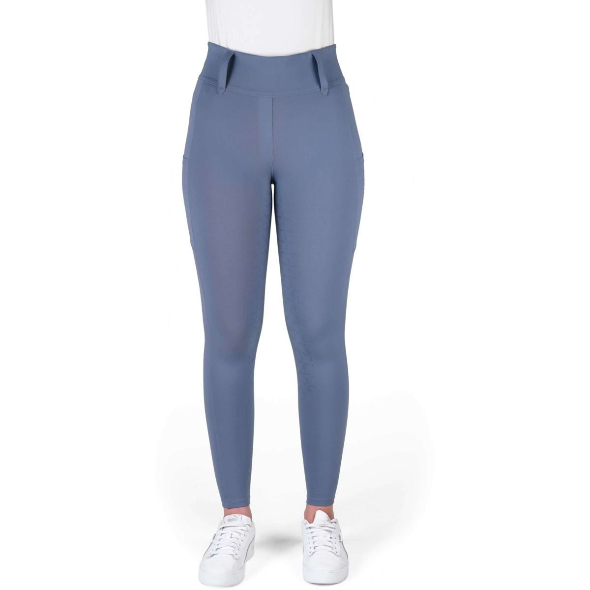EQUITHÈME Legging de Equitación Alize Full Grip Gris