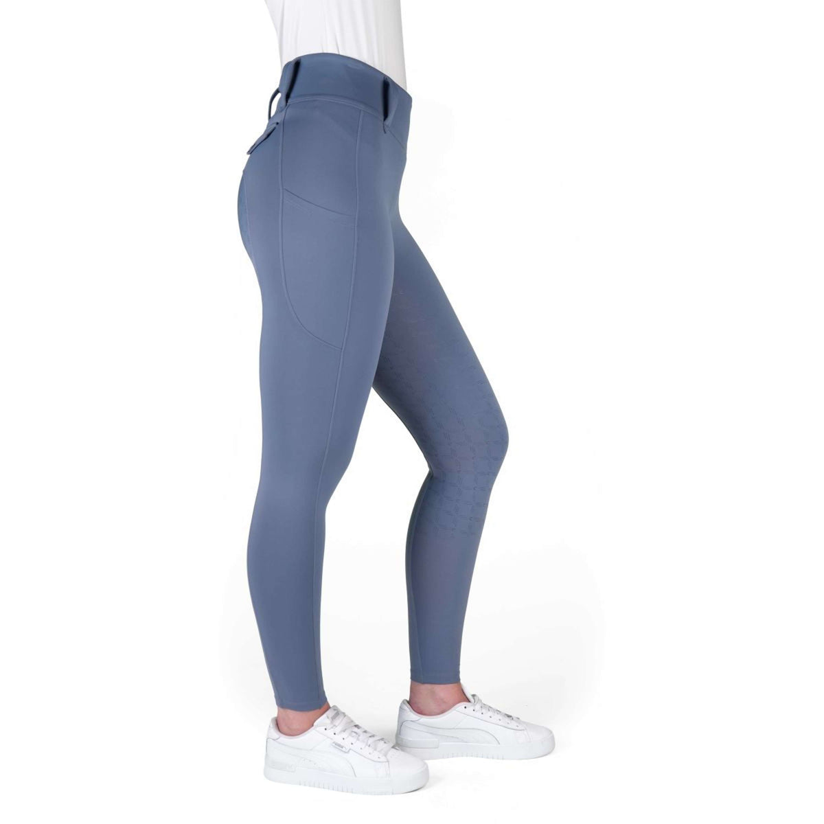 EQUITHÈME Legging de Equitación Alize Full Grip Gris