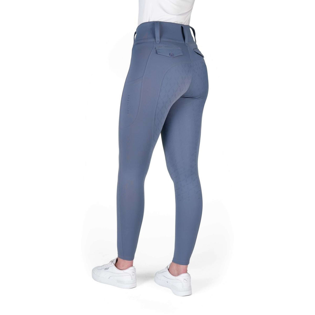 EQUITHÈME Legging de Equitación Alize Full Grip Gris
