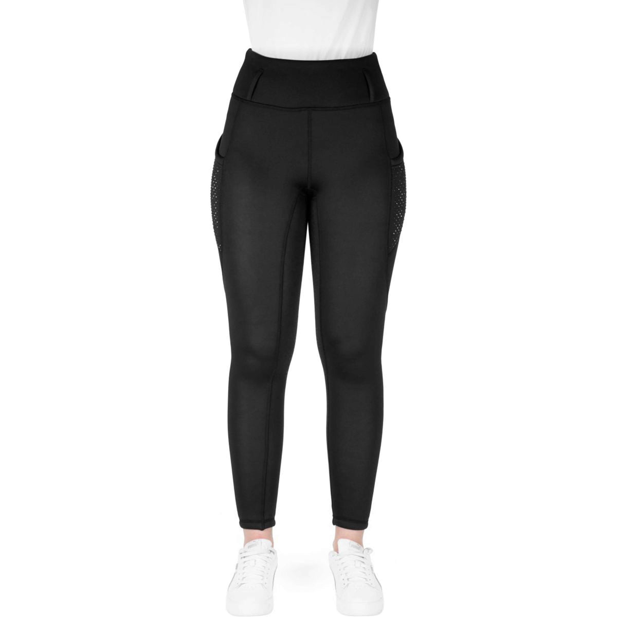 EQUITHÈME Legging de Equitación Neva Full Grip Negro
