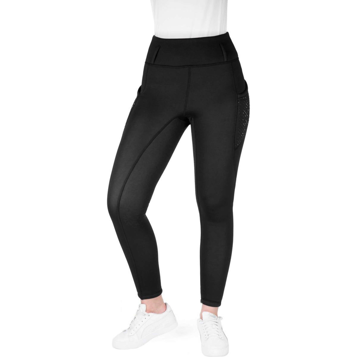 EQUITHÈME Legging de Equitación Neva Full Grip Negro