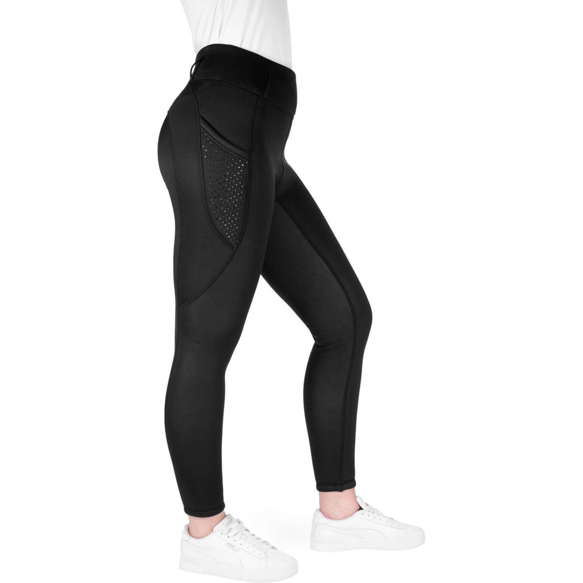 EQUITHÈME Legging de Equitación Neva Full Grip Negro