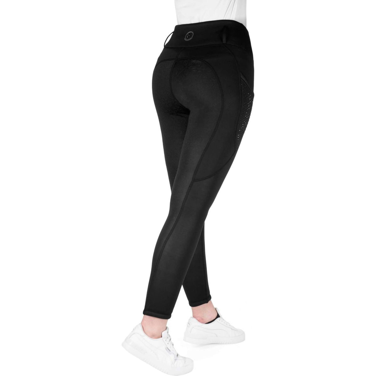 EQUITHÈME Legging de Equitación Neva Full Grip Negro