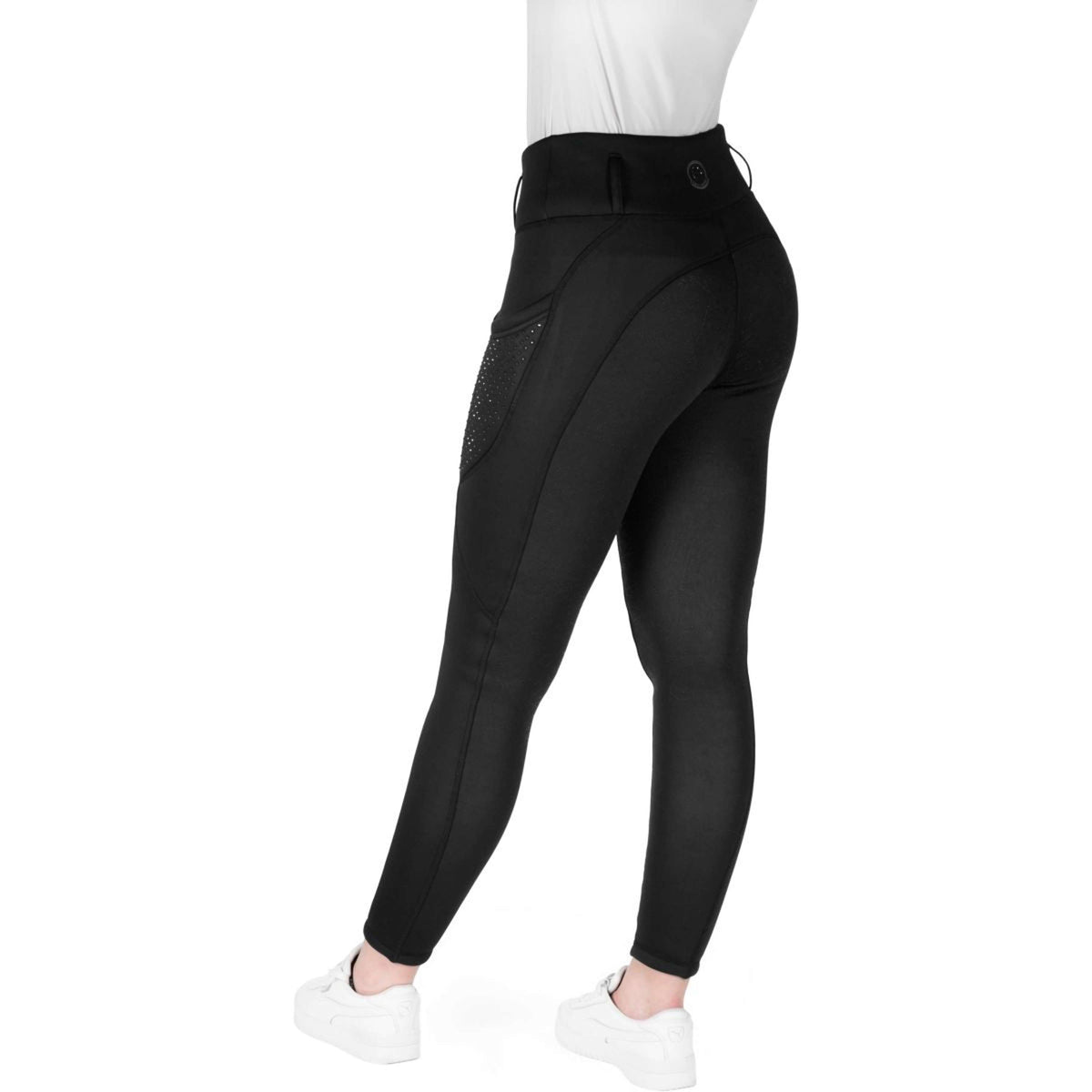 EQUITHÈME Legging de Equitación Neva Full Grip Negro