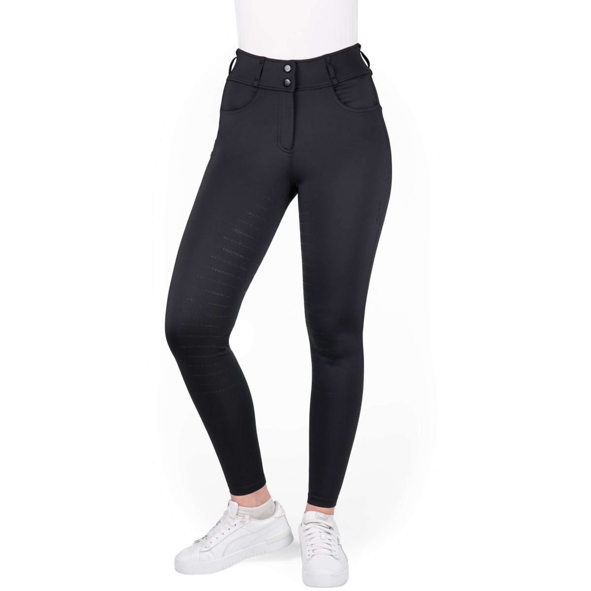 EQUITHÈME Pantalón de Equitación Mila Full Grip Negro