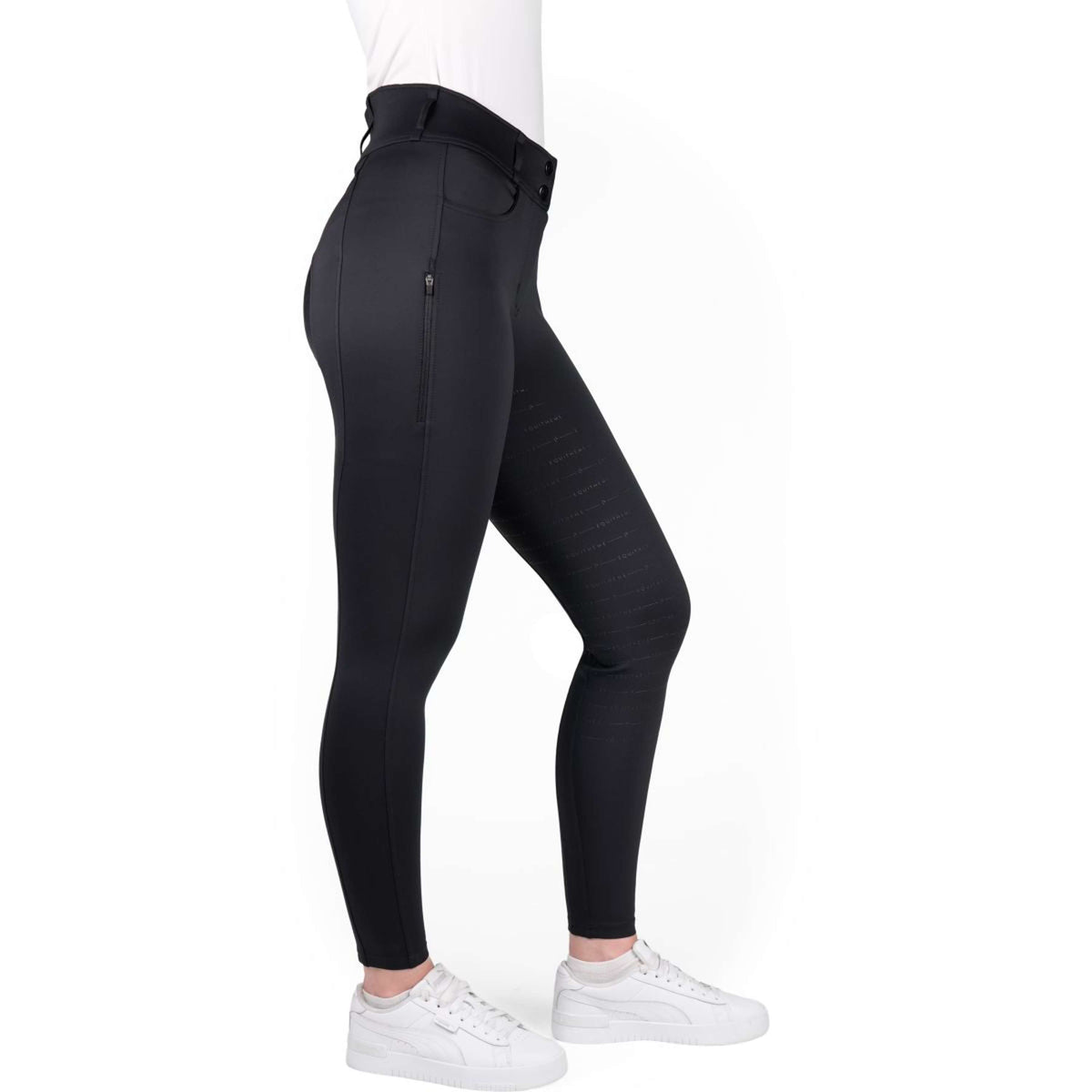 EQUITHÈME Pantalón de Equitación Mila Full Grip Negro