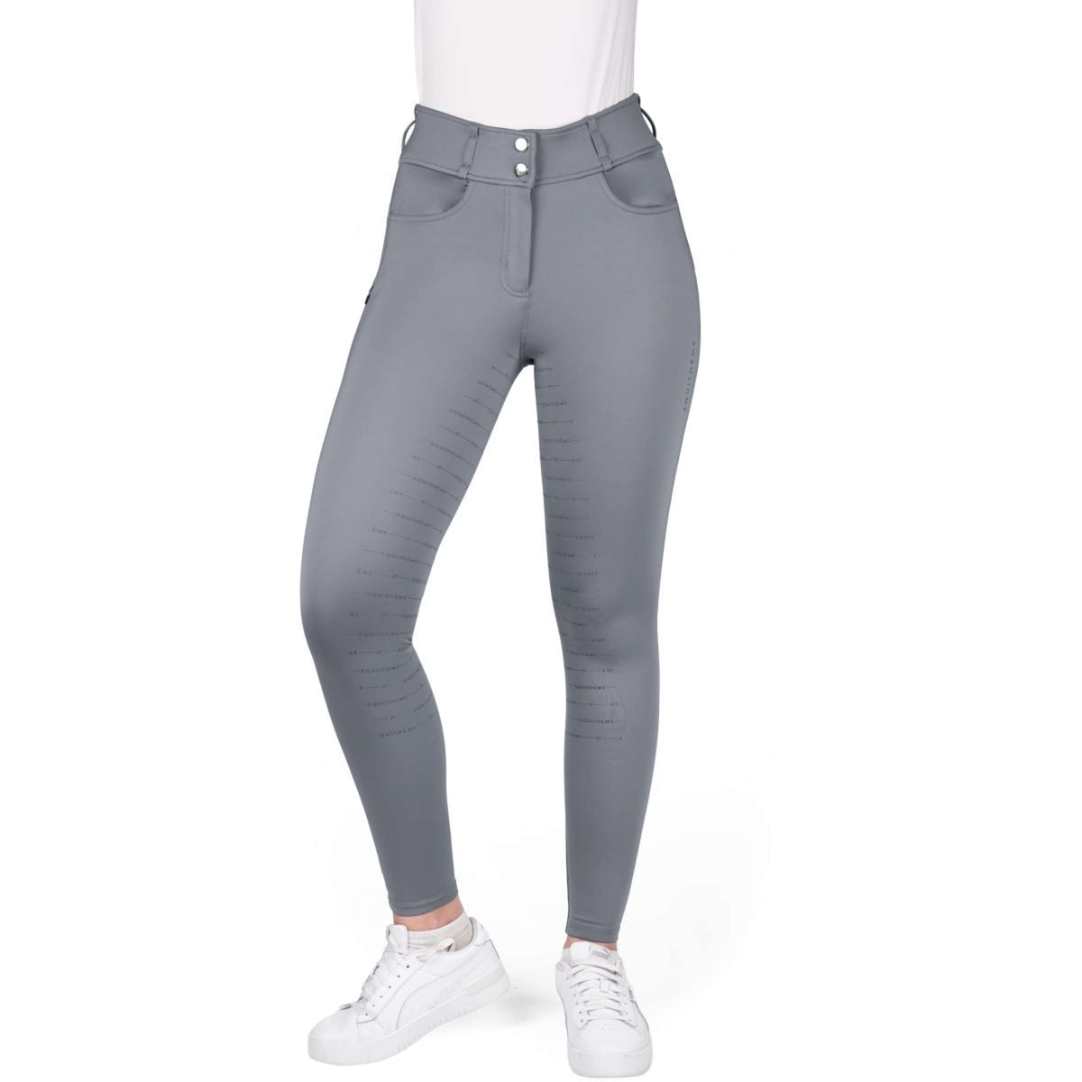 EQUITHÈME Pantalón de Equitación Mila Full Grip Gris