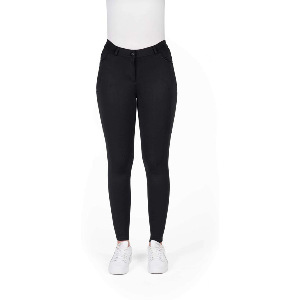 EQUITHÈME Pantalón de Equitación Capucine Knee Grip Negro